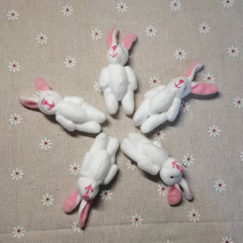 本物のぬいぐるみのミニ関節熊兎のぬいぐるみのペンダントの小さいサイズの毛布の茶色のイヤリングの部品の材料|undefined