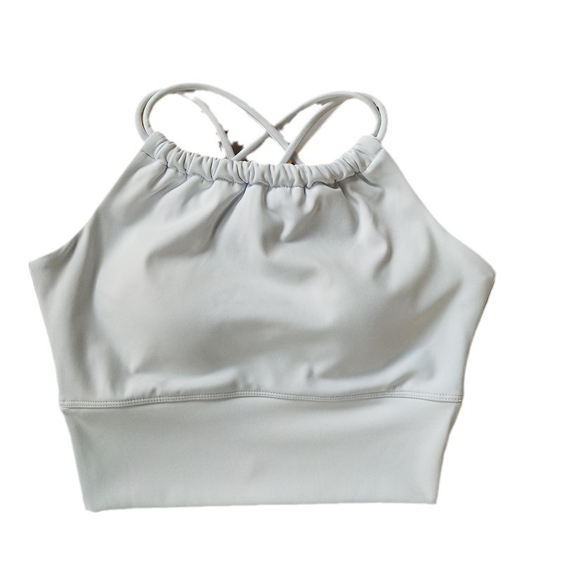 Neck-hanging Yoga Suit Camisole All-in-one Cup Sports Bra Summer Shockproof Women's Fitness Top Professional Beautiful Back
