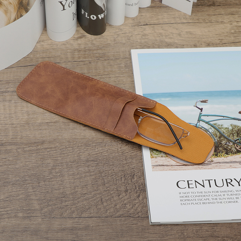 Yangba PU Leather Convenient Glasses Leather Bag Simple Glasses Leather Case Sunglasses Bag Glasses Case Factory Straight
