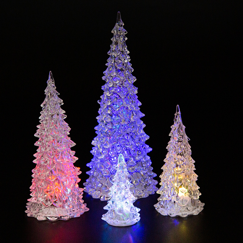 露店リングプラスチック発光玩具七彩アクリルクリスマスツリー小夜灯発光創意誕生日プレゼント|undefined