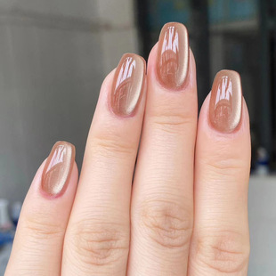 Cat eye short ladder simple wear nail autumn and winter elegant white manicure detachable high-grade nail piece fake nail patch