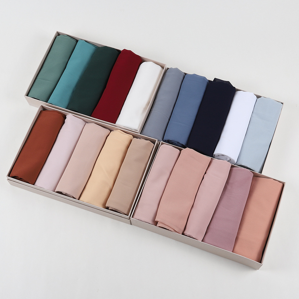 5 Pack Gift Box for Sale Cross-border AliExpress Amazon Malaysia High Quality Pearl Chiffon Scarf