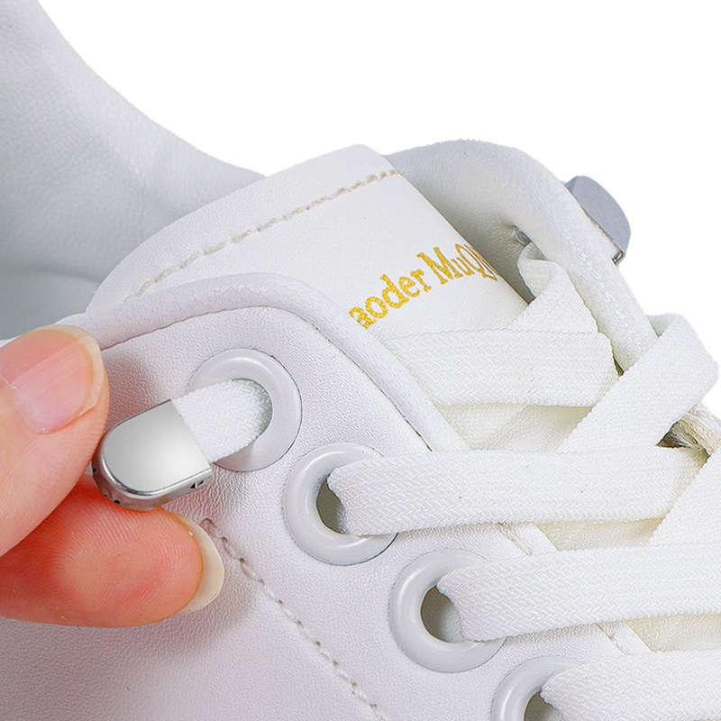 Tie-free shoelace lock men's and women's white children's tie-free small white shoes elastic elastic lazy shoelace rope wholesale