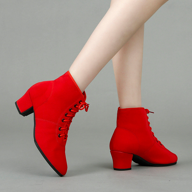 Autumn and Winter High-heeled Latin Dance Adult Ladies Middle-heeled Ballroom Dance Adult Sailor Soft-soled Modern Square Dance Shoes