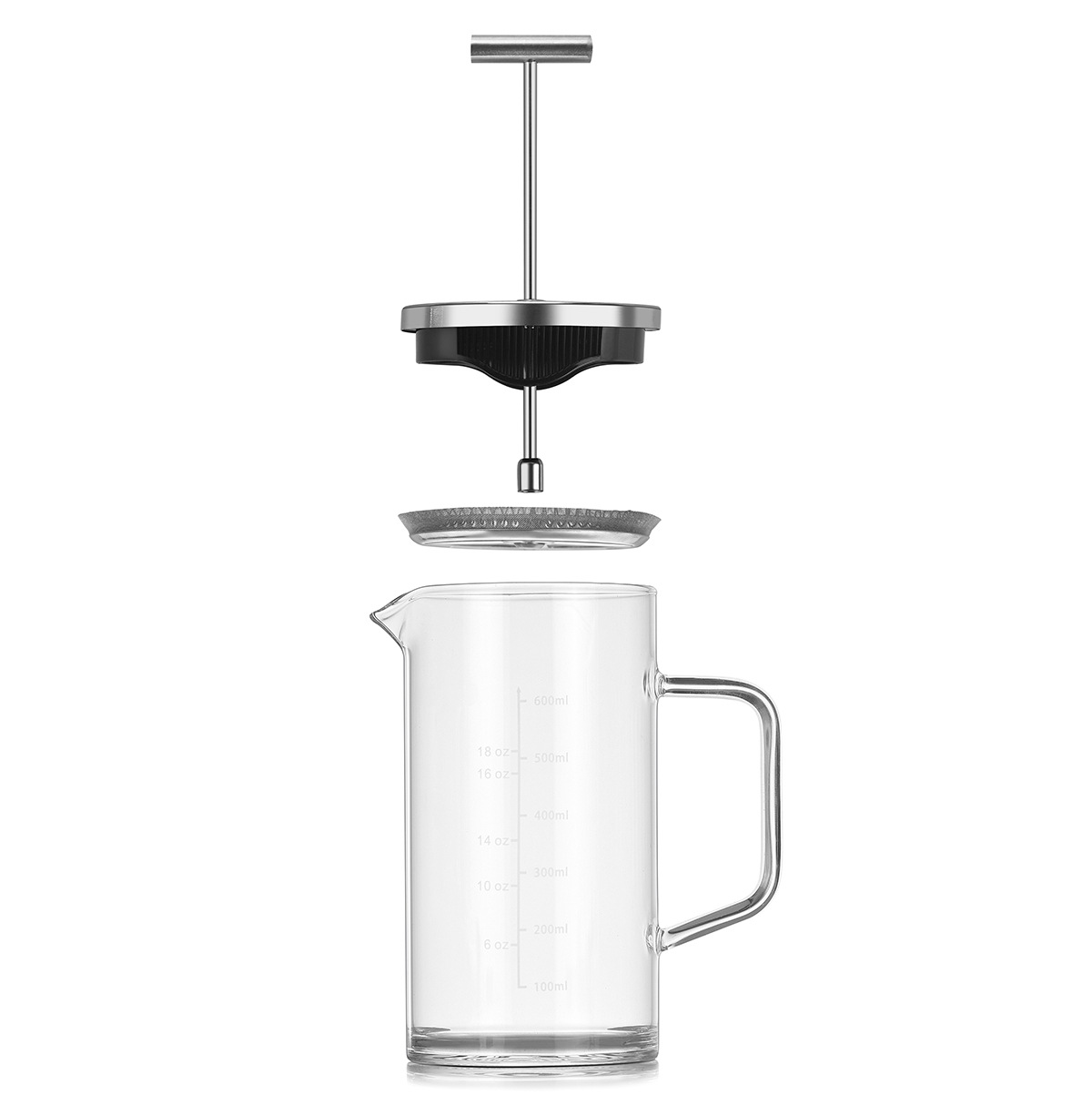 Heavy-bottomed Coffee Pot Borosilicate Glass Press Pot Brewing Coffee Appliance Press Coffee Pot Tea Sharing Pot