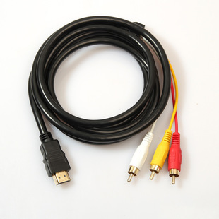 Turn 3RCA red, yellow and white color difference line 1.5 m HI TO AV audio video line HI TO 3rcahdmi computer