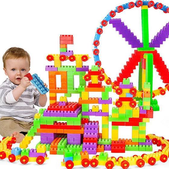 Children's large particle assembling building blocks early education educational toys variety boys and girls plastic particle building blocks wholesale