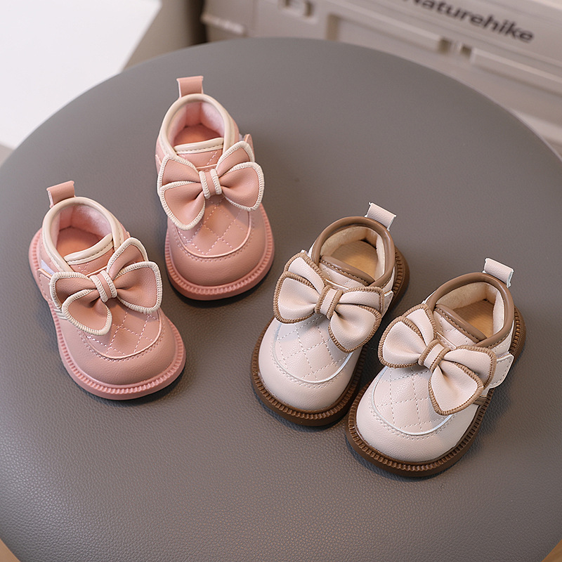 Baby Girls' Cotton Shoes Princess Boots for Autumn/Winter, 0-1-2 Years, Soft Sole Learning to Walk Shoes