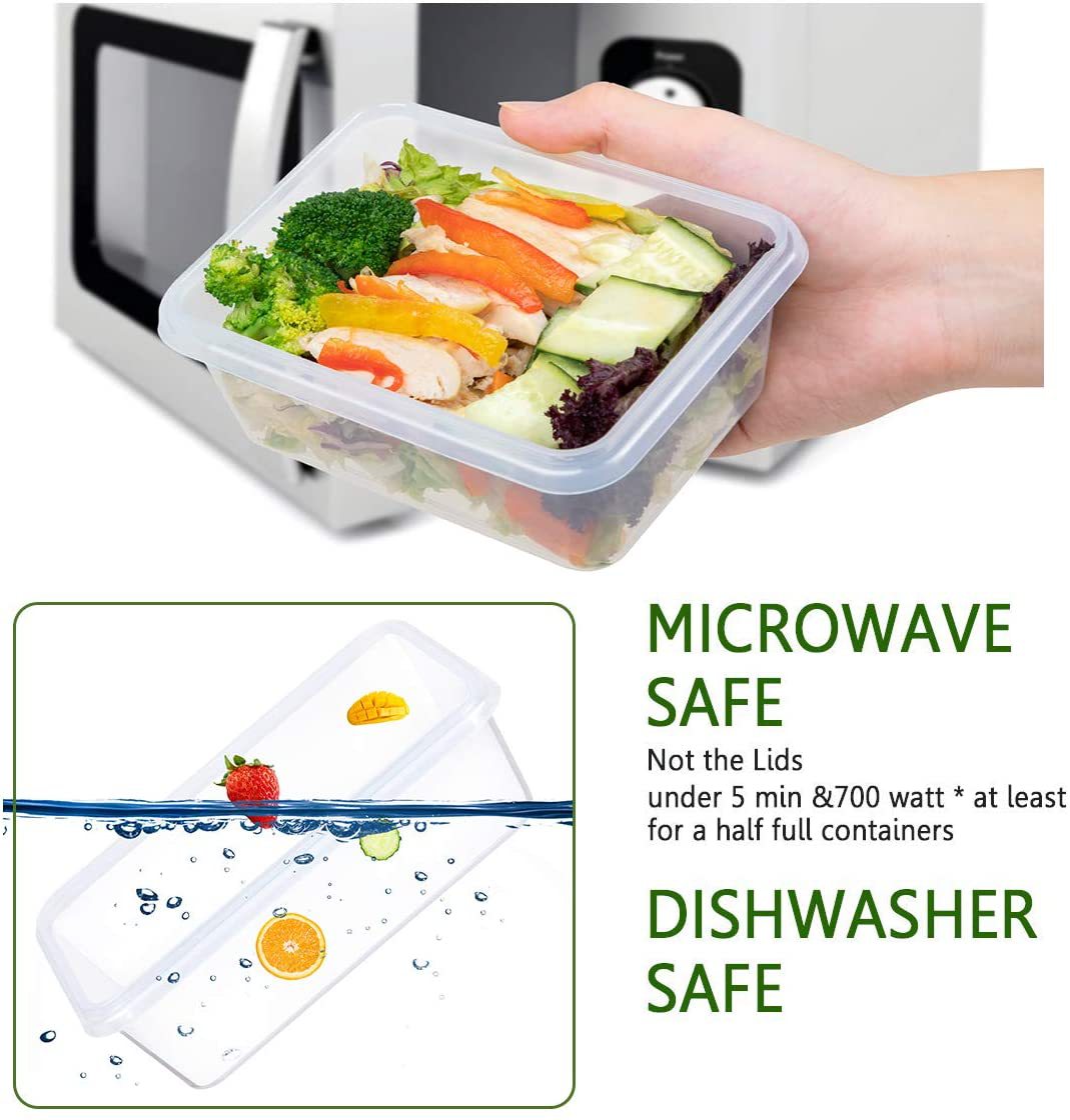12 piece set plastic transparent fresh-keeping box with lid refrigerator fresh-keeping box food grade sealed storage box