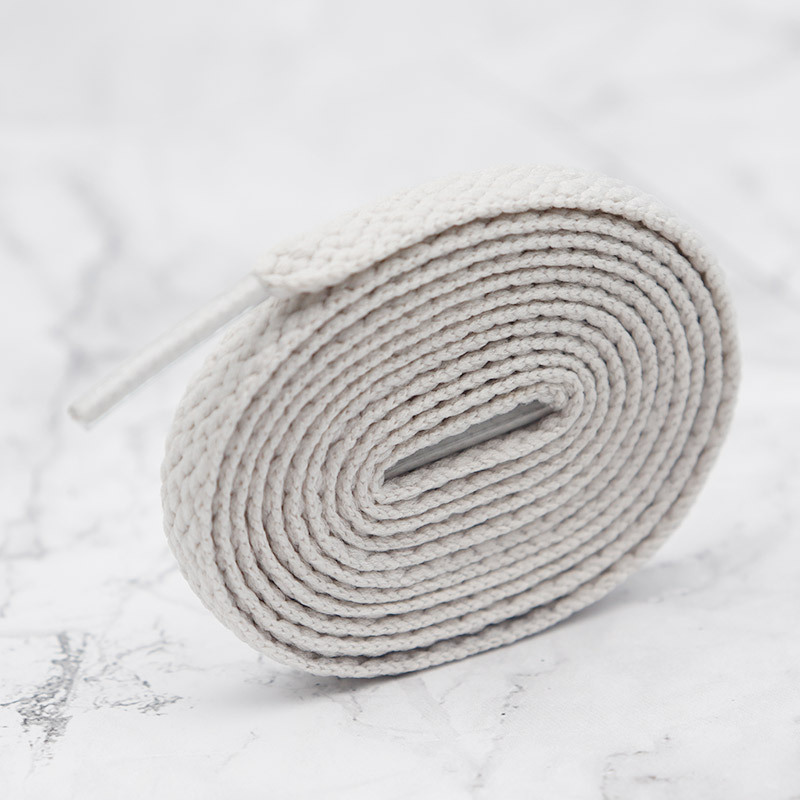 Kulokin shoelaces wholesale flat 0.8cm thick flower thickened mesh with Air Force One white shoes solid color shoelaces
