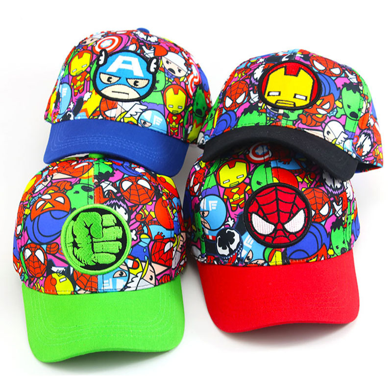 New Children's Hat Spider-man Printed Baseball Cap Cartoon Embroidered Spring All-match European and American Children's Cap