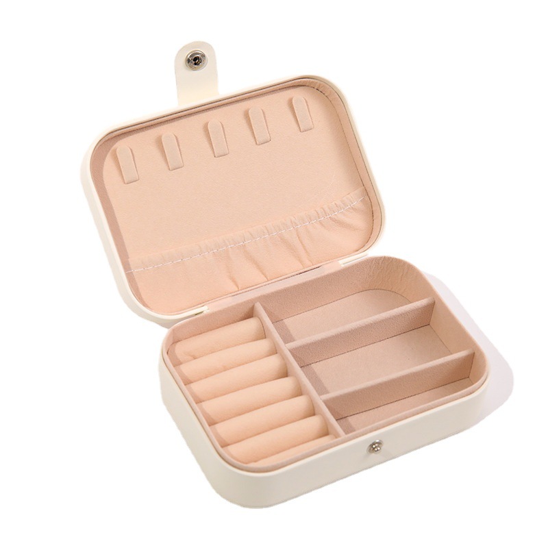 Cross-border portable jewelry box large capacity ring necklace jewelry storage box PU leather jewelry storage box manufacturers wholesale