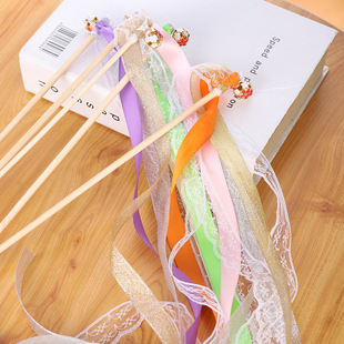 Cross Border Hot Sale Color Ribbon Ribbon Party Silk Fairy Stick Wedding Party Decoration Spot