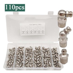 110PCs boxed nickel-plated nozzle grease nozzle connector set M6 M8 nozzle