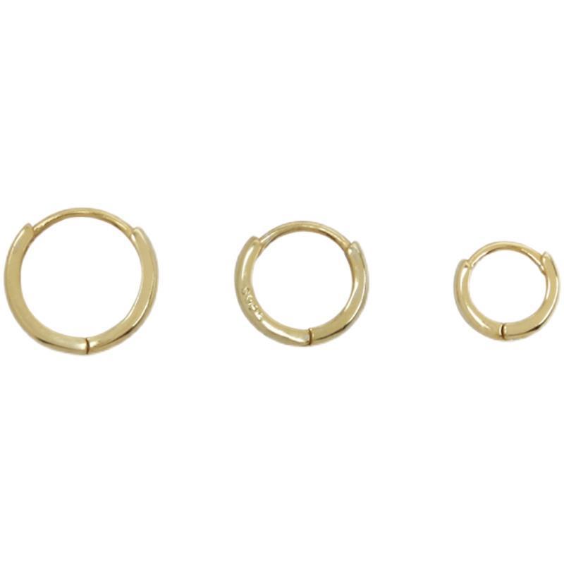 925 Silver Hoop Earrings Women's Trendy Sleep Free Pick Korean Cold Style Elegant Small All-Match Internet Celebrity Earring Ear Buckle