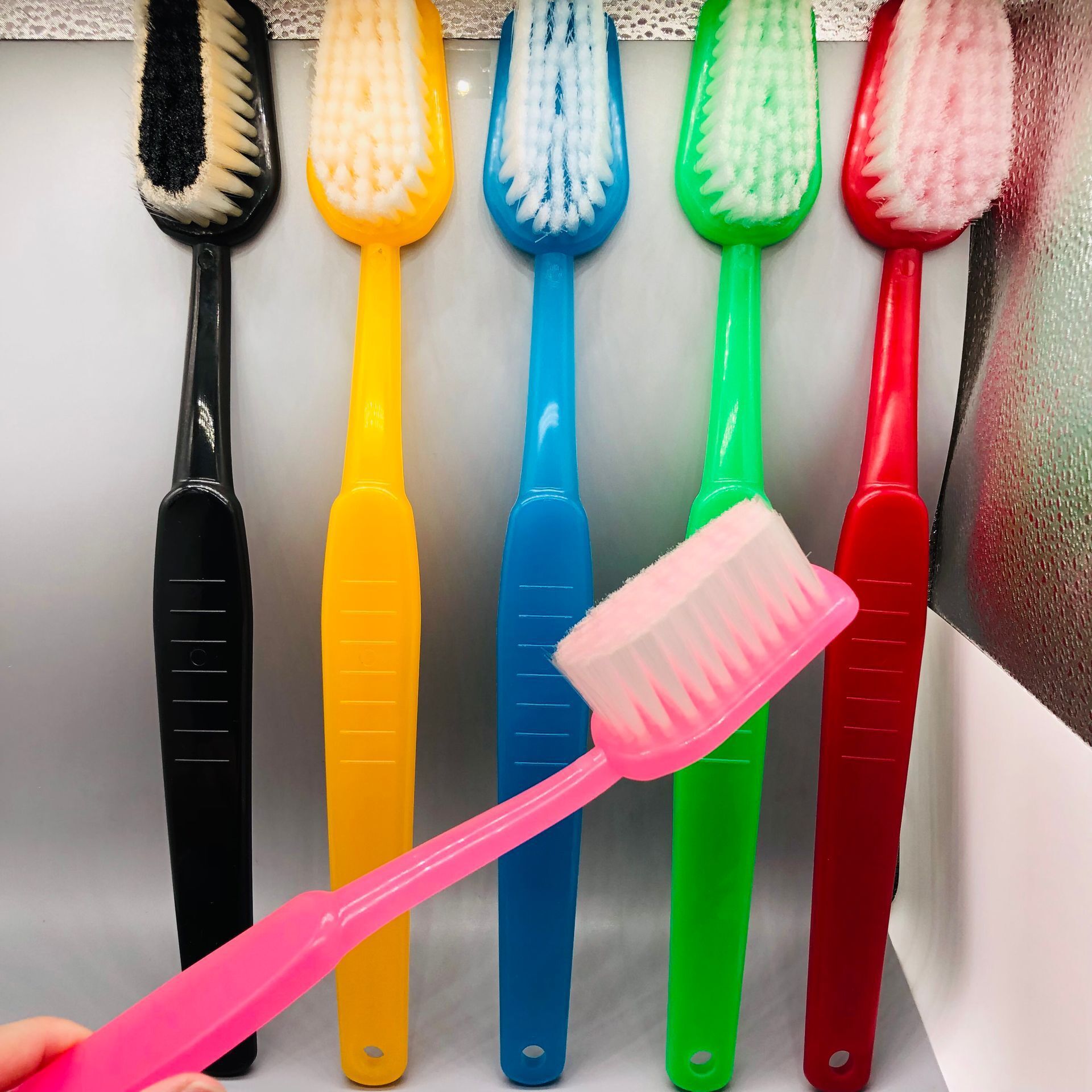 Large Toothbrush Large Toothbrush Rubbing Brush Bath Brush Cleaning Brush Hotel Long Handle Massage Back Rubbing Bath Brush Bath Brush