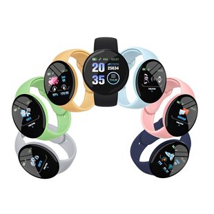 New D18S Macaron Heart Rate Bracelet Sports Step Health Monitoring Eight Color Background Smart Watch Gift