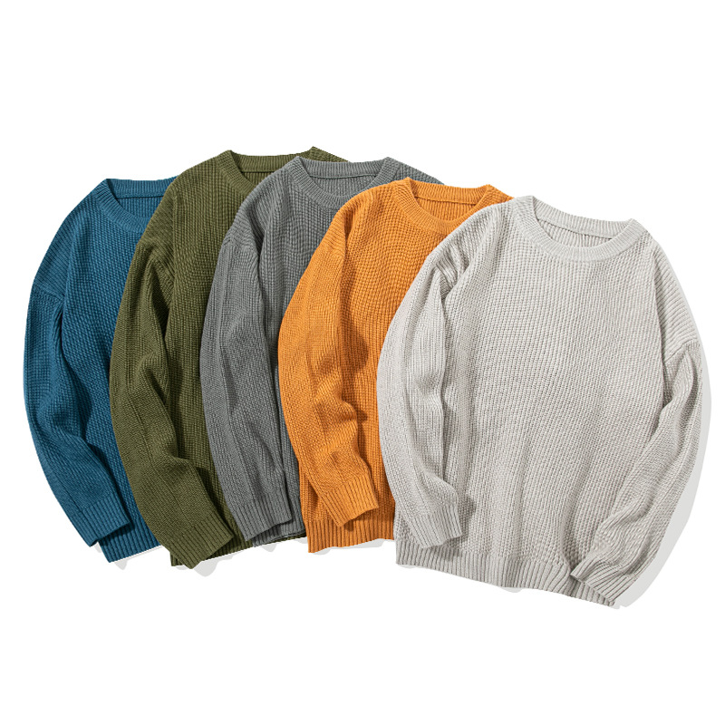 Autumn and Winter Thick Loose Youth Spot Youth Cotton Crewneck Men's Loose Casual Knitted Sweater Men's Sweater