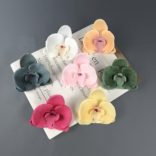 Simulation Phalaenopsis head silk flower diameter 11cm fake flower DIY head decoration flower landscape flower wall shape flower art