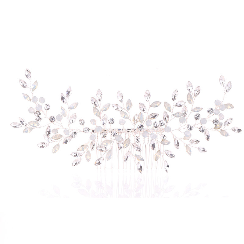 Bridal jewelry European and American hot-selling handmade crystal hair comb bridal wedding pearl headdress accessories factory direct sale