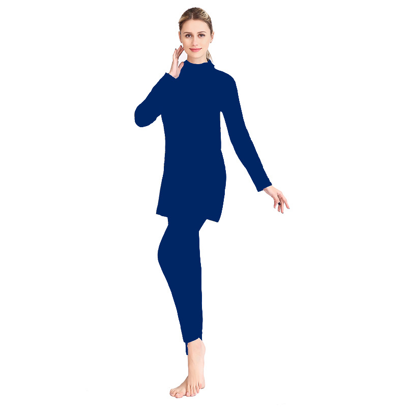 Foreign trade wholesale women's long sleeve sunscreen conservative swimsuit split two-piece Hot Spring Holiday with hat swimsuit