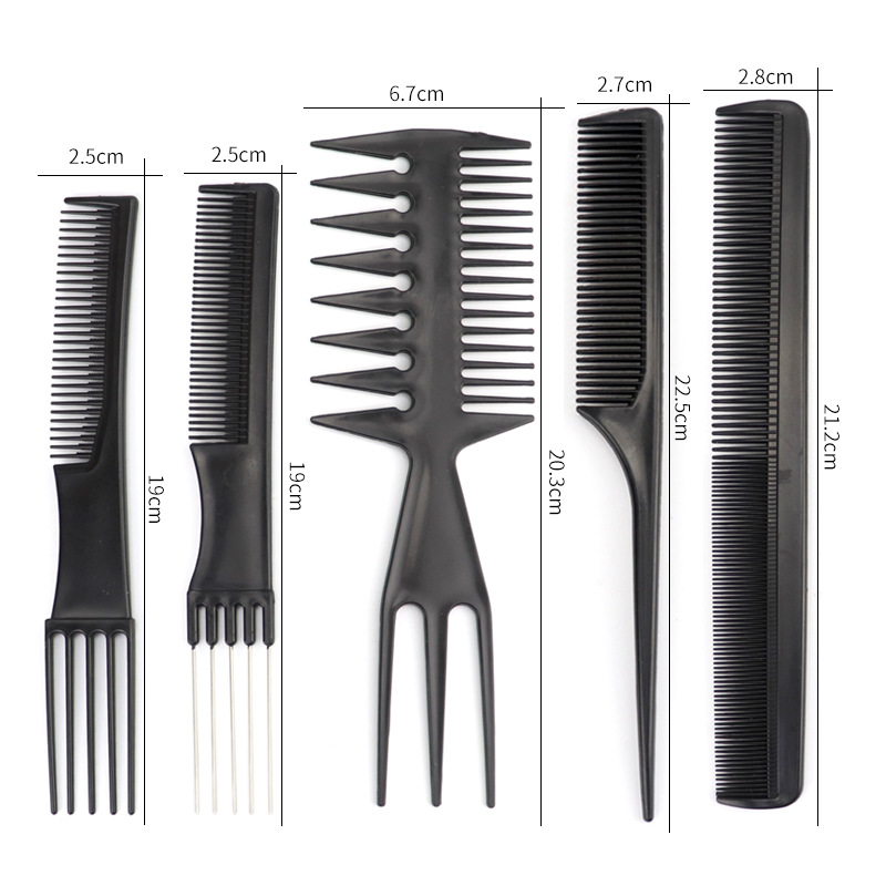 Hot sale 10-piece hair comb suit barber shop style comb makeup comb hair salon special