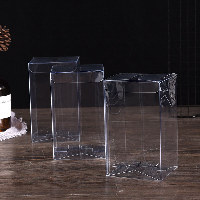 in stock pvc packaging box transparent box pp plastic rectangular folding box pet frosted twill color box custom logo