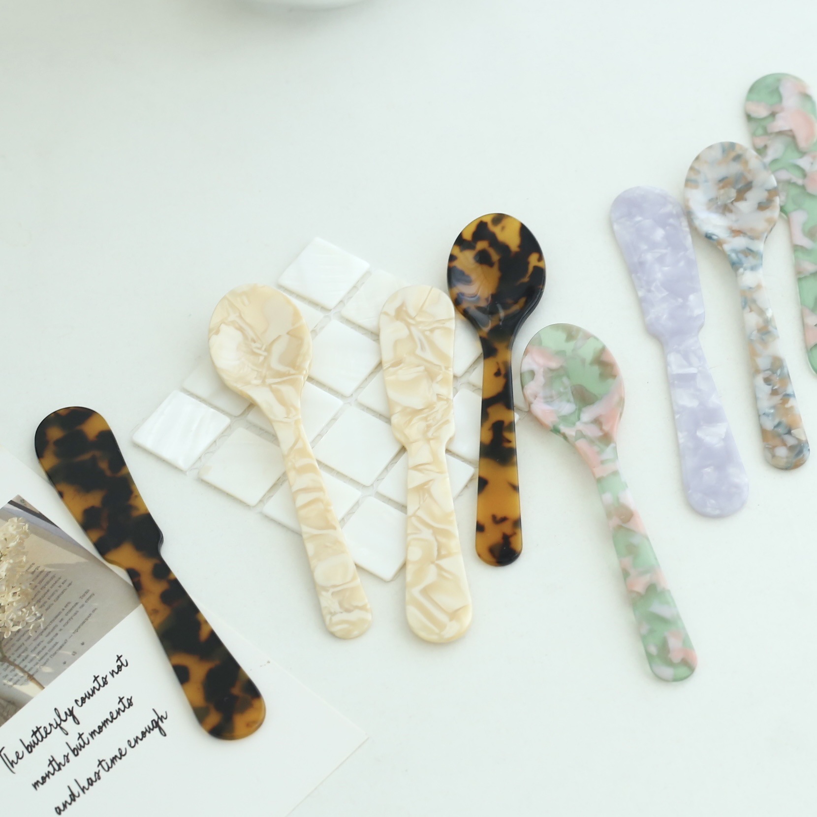 ins blogger with French retro jam knife butter knife cake spoon dessert spoon acrylic photo props