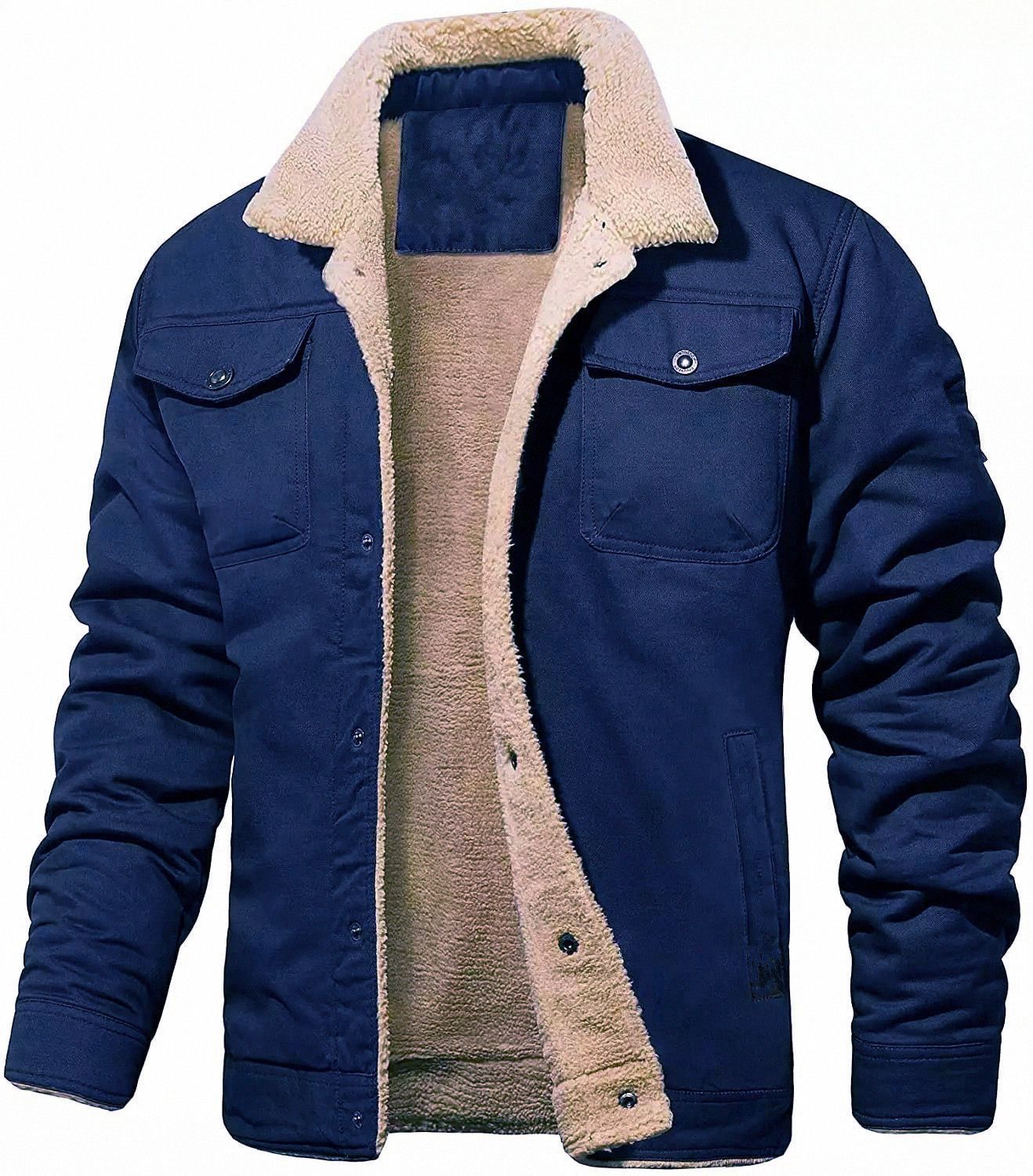 [Mass in stock] Cross-border autumn and winter men's jacket fleece-lined cotton frock casual jacket jacket factory wholesale