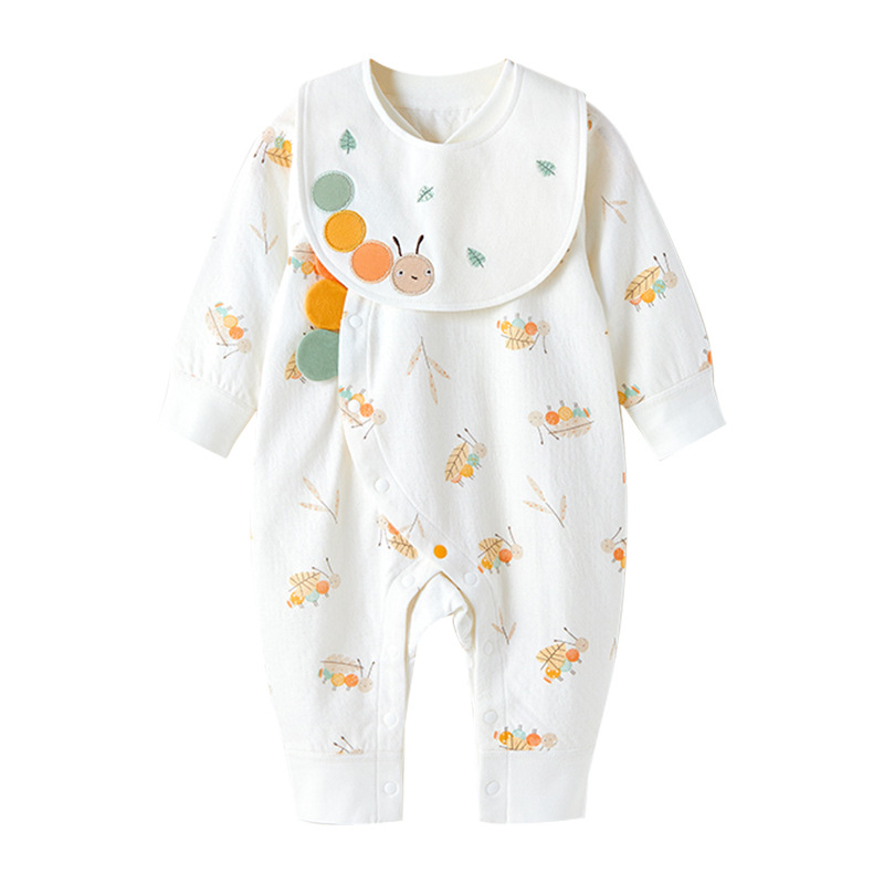 Baby Spring and Autumn Pure Cotton Jumpsuit Newborn Class A Climbing Suit Baby Autumn Warm Clothes Pajamas Climbing Suit