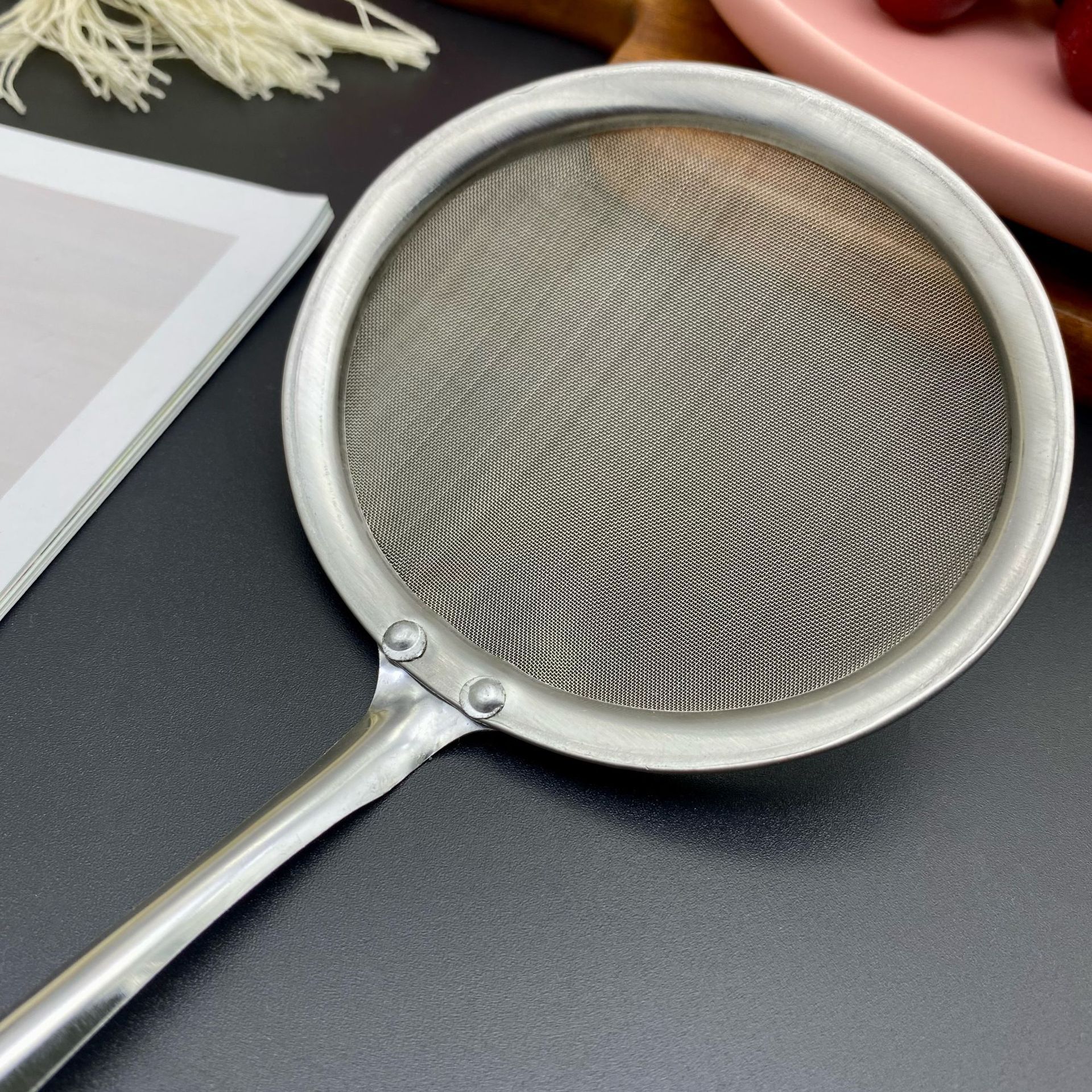 Stainless Steel Filter Screen Colander Soybean Milk Net Colander Household Kitchen Noodles Spoon Baking Fence Juice Flour Sieve