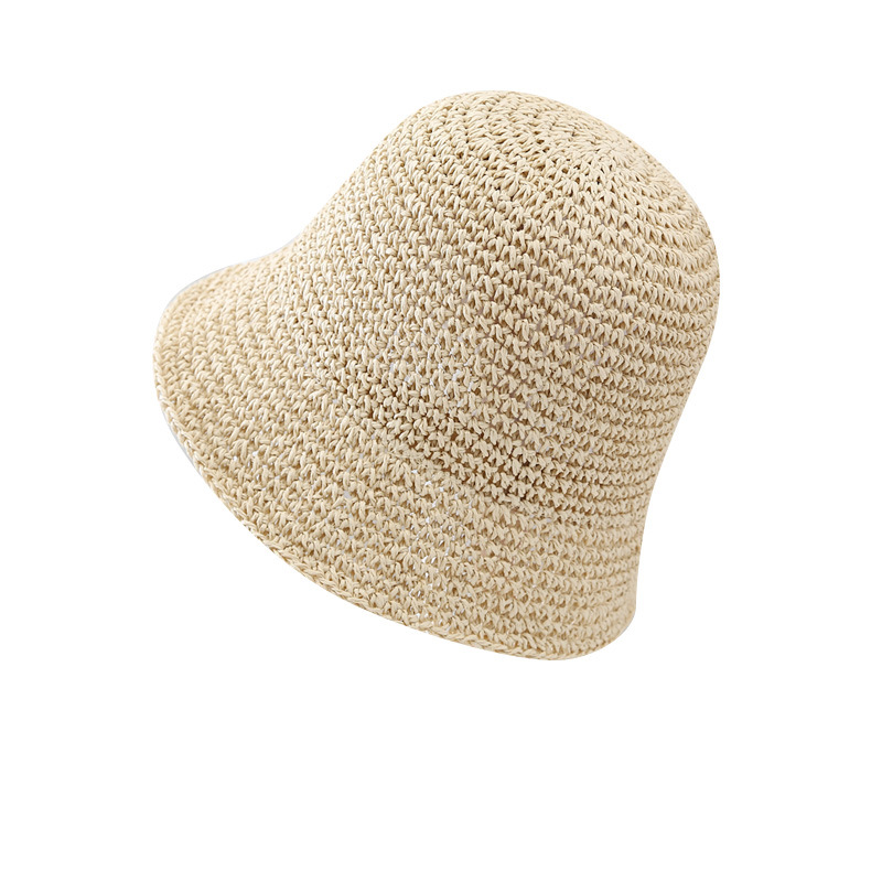 Internet celebrity style woven straw hat female fresh Beach sun protection hat female Japanese style trendy small brim fisherman hat
