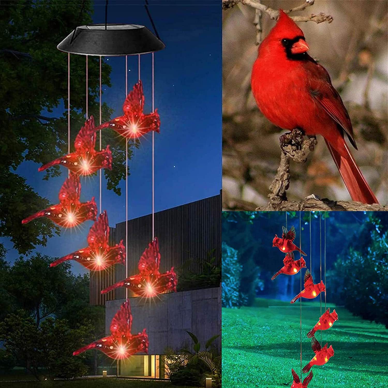 Solar hummingbird Wind Bell light LED Christmas butterfly light courtyard solar wind Bell light landscape light garden light