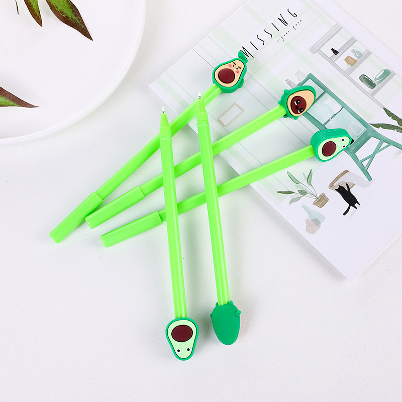 Creative Expression Avocado Gel Pen Cute Student Pen Cartoon Stationery Office Supplies Water-based Black Sign Pen