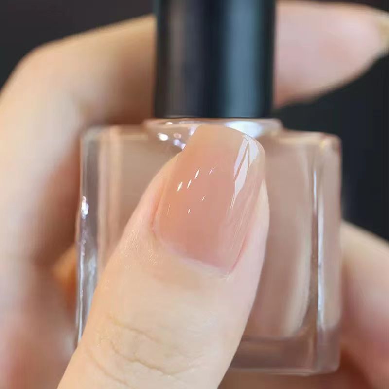 Ice-transparent nude nail polish baking-free tearable peelable no odor Net red White student essential manicure suit