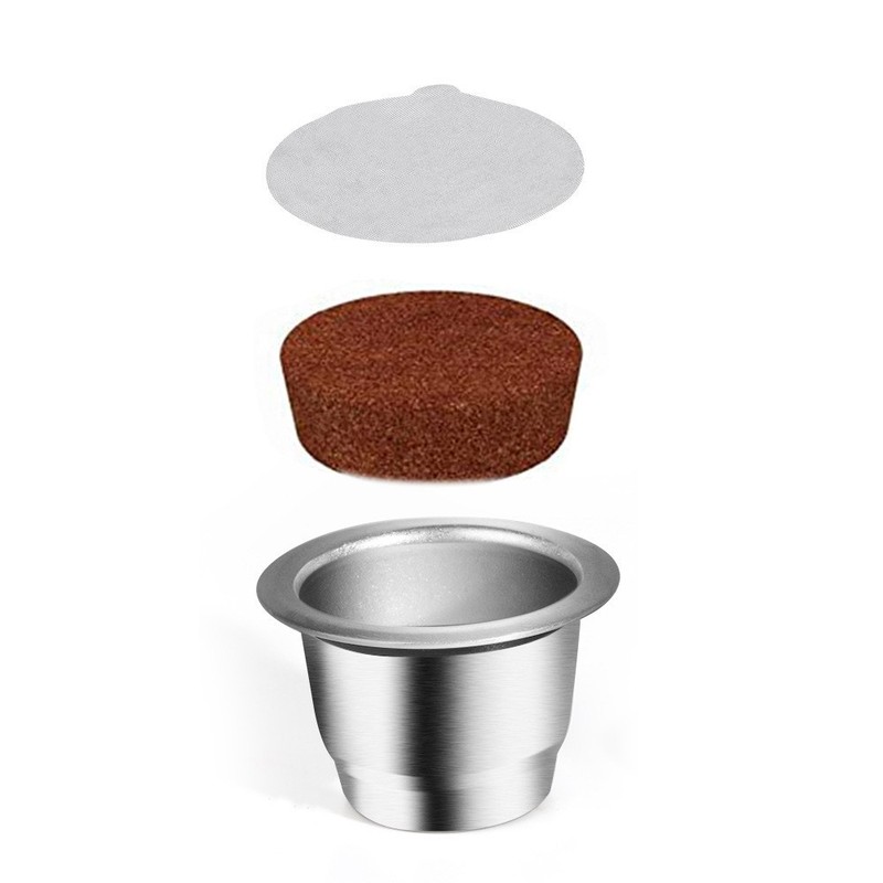 アルミ箔蓋セットステンレス製コーヒーカプセルカップネスレカプセル複数回充填コーヒーフィルター|undefined