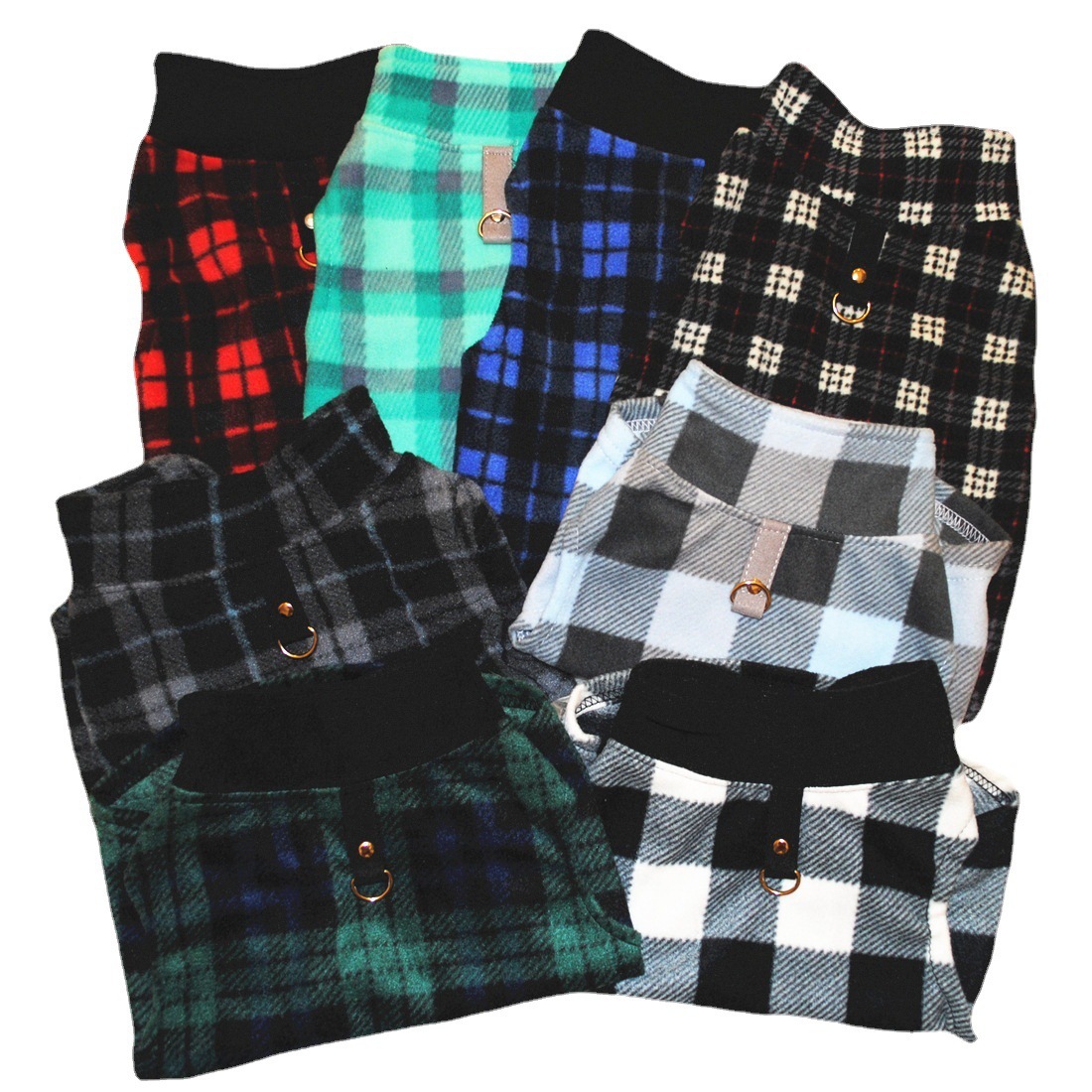 Cross-border hot pet clothes dog cat autumn and winter clothing polar fleece traction buckle strong warm