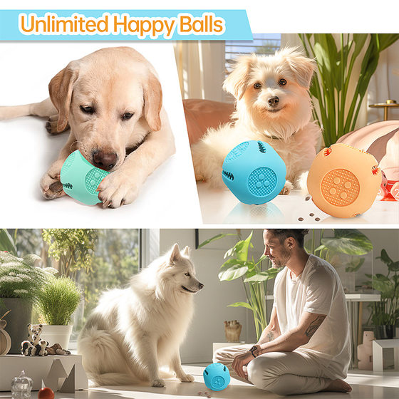 New pet supplies dog leakage toys anti-bite silicone slow food fun interactive dice parent-child leakage ball