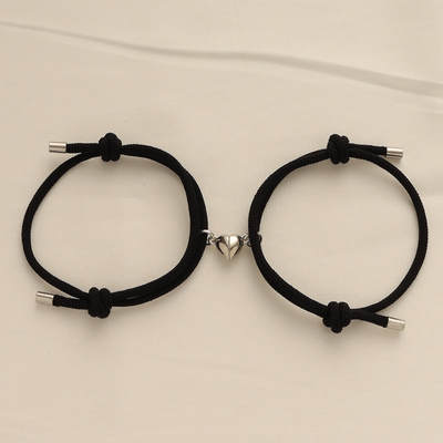 Cross-border new hand-in-hand suction hand rope hand rope men and women wishing stone love magnet couple bracelet pair