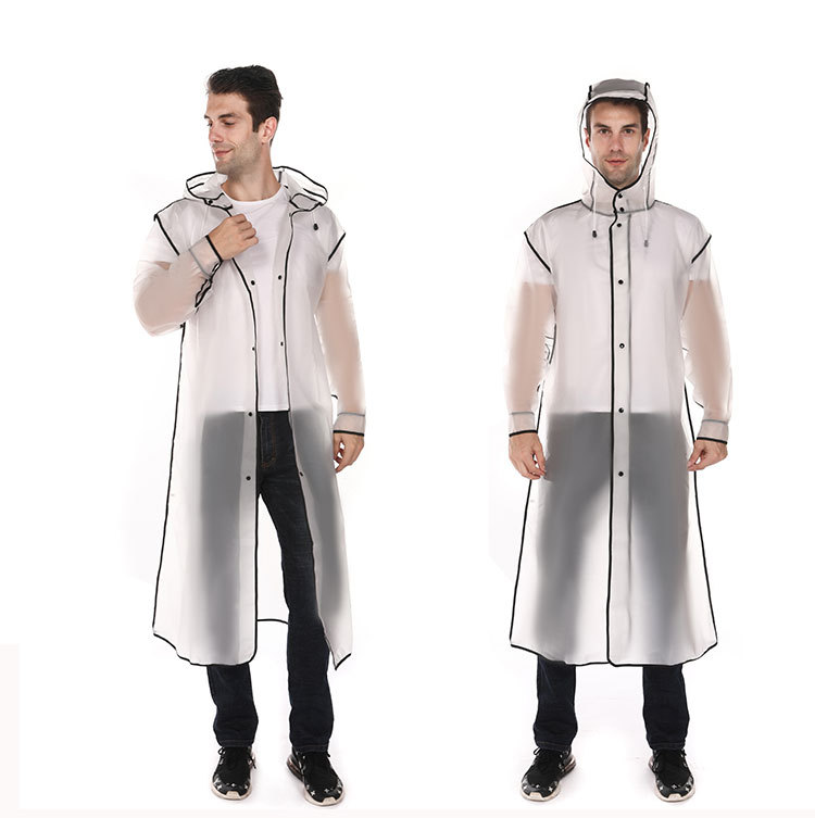 EVA Windbreaker Foreign Trade Cross-border Raincoat Men's and Women's Outdoor Integrated Extra Large Long Thickened Black and White Poncho Rain