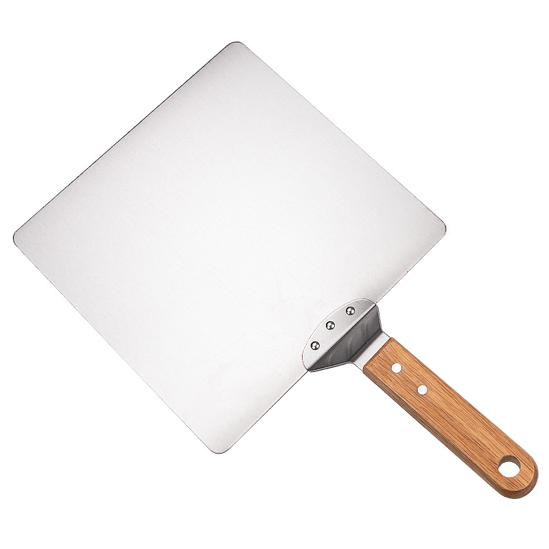 Factory pizza shovel cake shovel 10 inch 12 inch wooden handle square 430 baking transfer pizza cake tool shovel