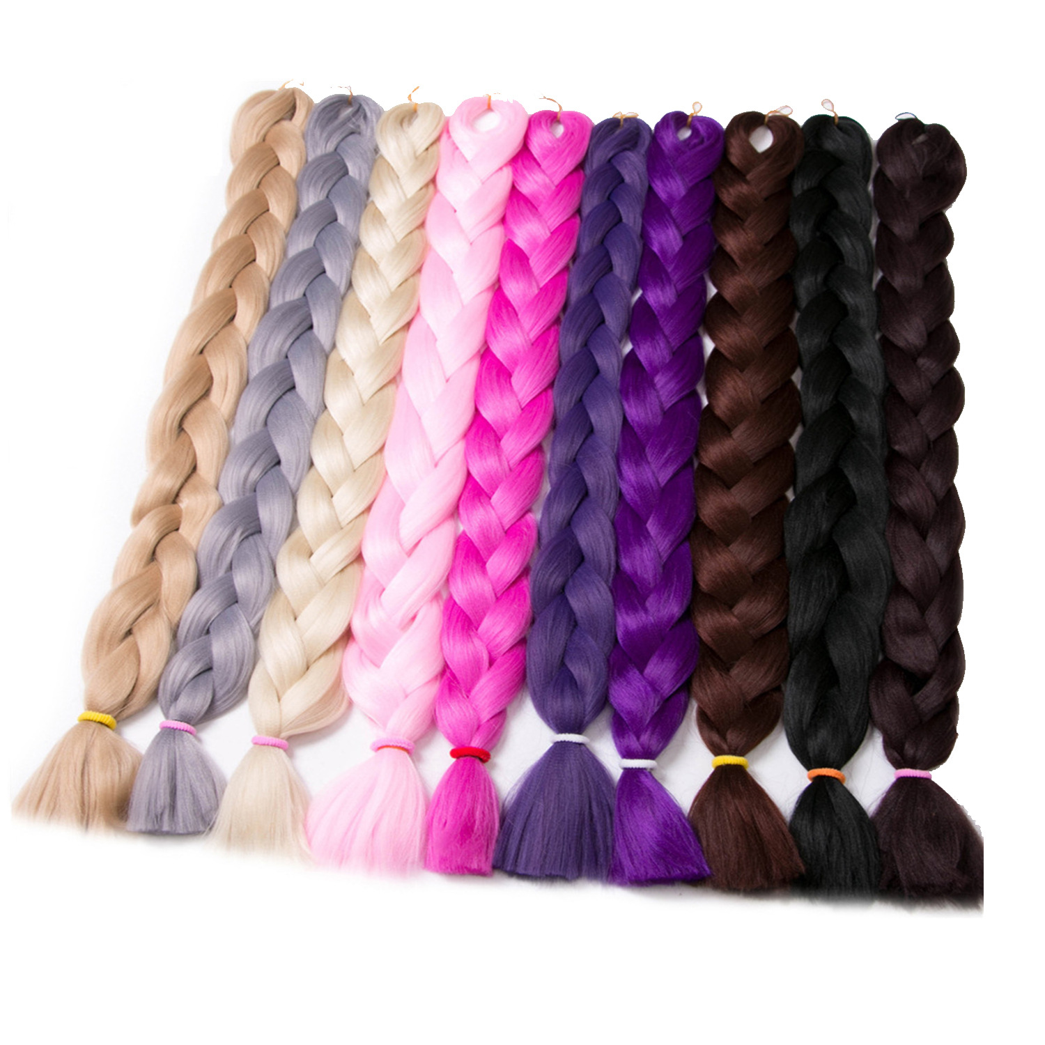 41in Big Braid 165g Dirty Braid Jumbo Braid Hair High Temperature Silk Braid Wig African Black Chemical Fiber