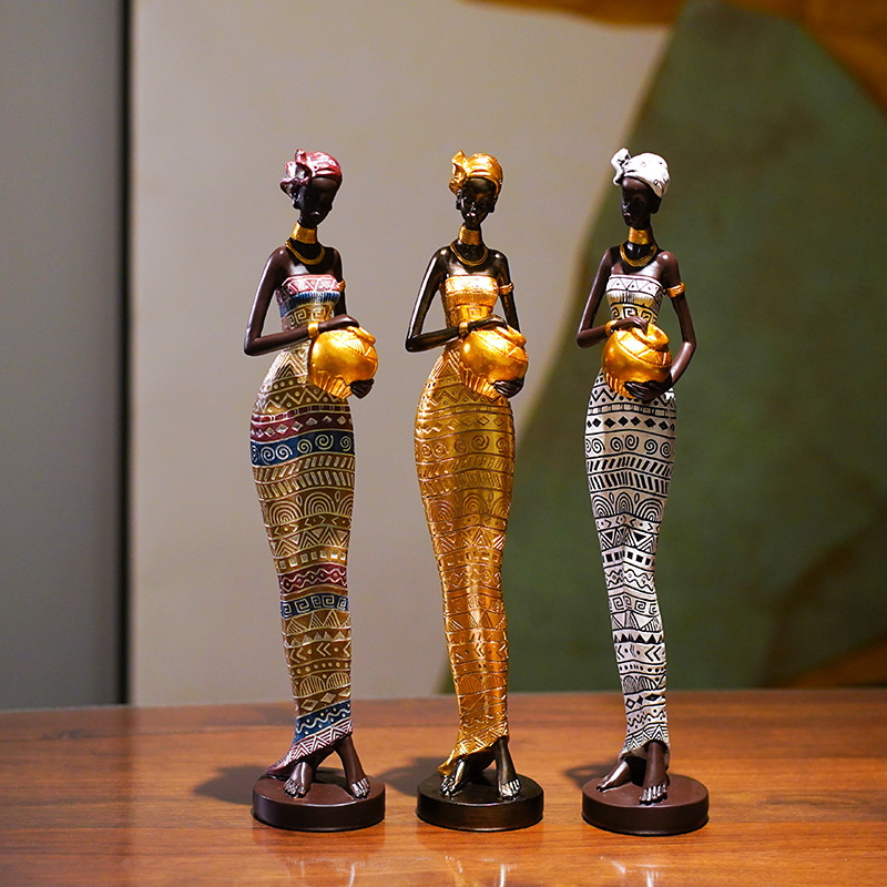 African black art figures, creative home living room decoration, entrance wine cabinet, TV cabinet, resin crafts