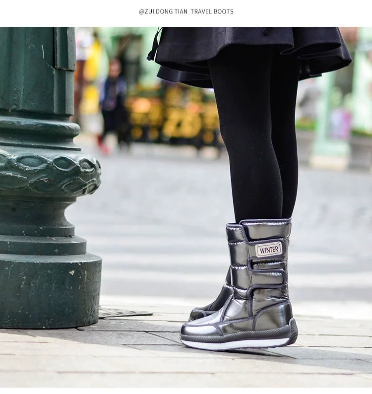 Women's Shoes Korean version of thick cotton shoes winter velvet warm ladies tube light non-slip snow boots_voghion.com