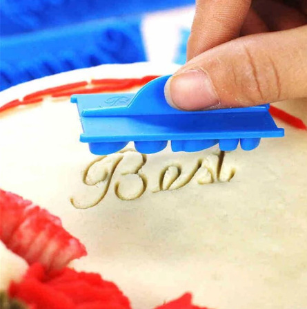 6PCS蛋糕装饰手写体短语字母翻糖印章模具曲艺印花模 DIY烘焙工具