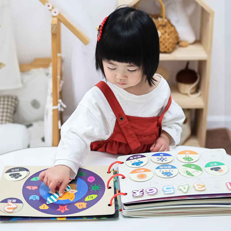 Children's early education Enlightenment quiet paste book puzzle Montessori baby repeatedly learn handmade scene collage toys
