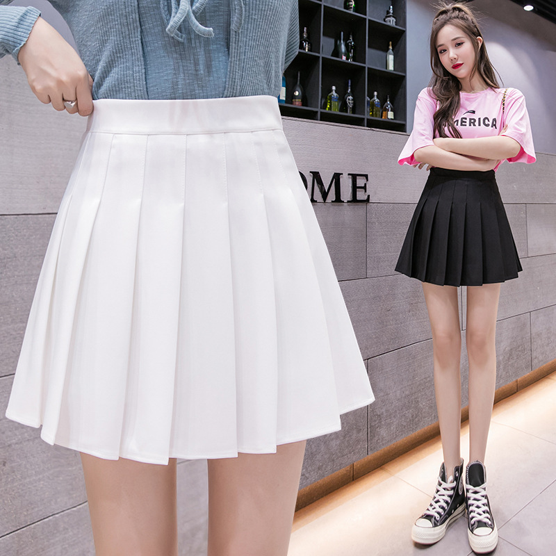 Pleated Skirt Women's 2025 New Mid-length Stressed Waist High Waist Korean Style A- line Short Skirt plus size Loose Skirt