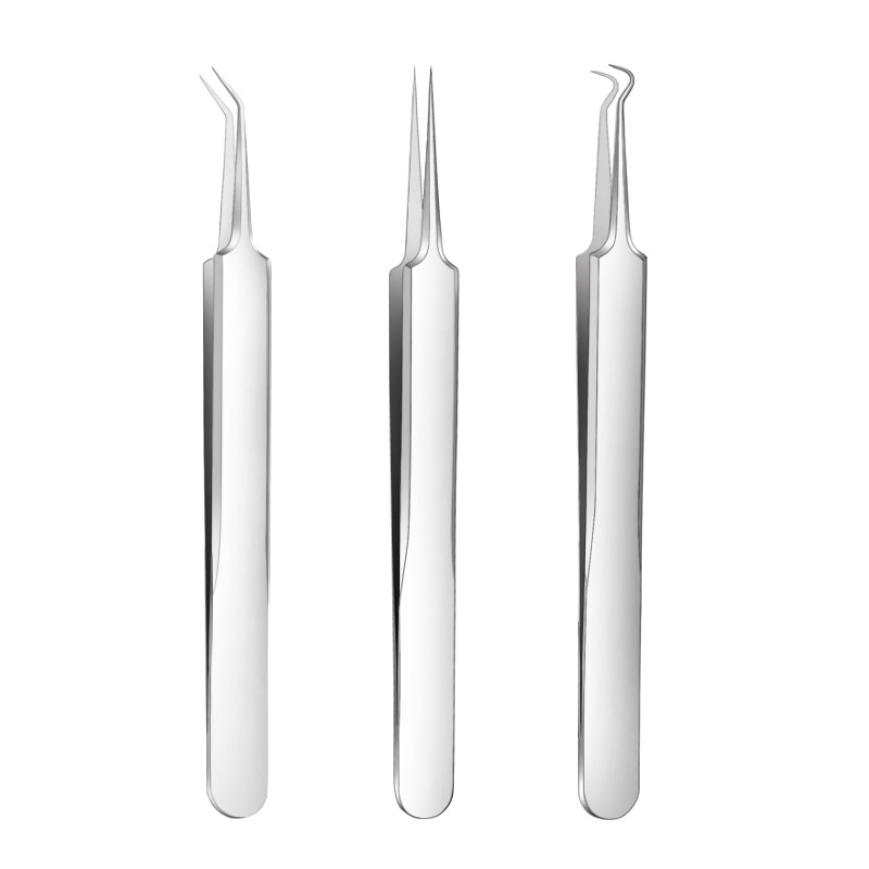 Ezhilian high precision high hardness cell clip blackhead Tweezers Stainless Steel acne clip ultra-sharp fine scraping closed