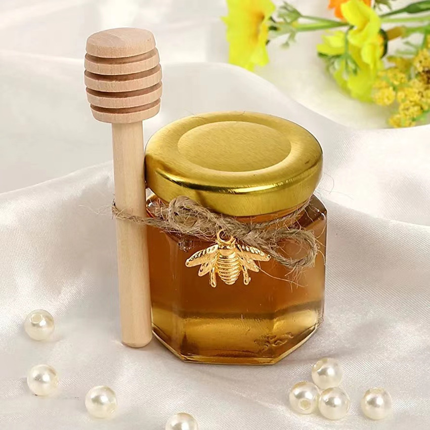 Factory direct 45 six-sided glass bottle honey bottle jam bottle Pickles canned Mini small 25 honey bottles