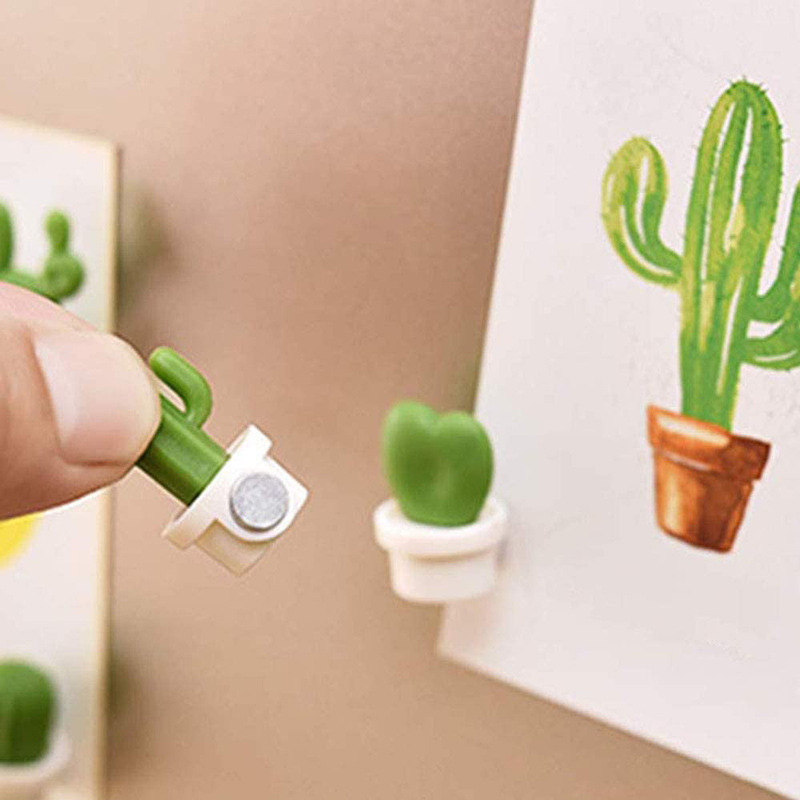 Creative Cactus Refrigerator Sticker Message Sticker 3D Cactus Ball Potted Sucker Refrigerator Magnet Magnetic Sticker